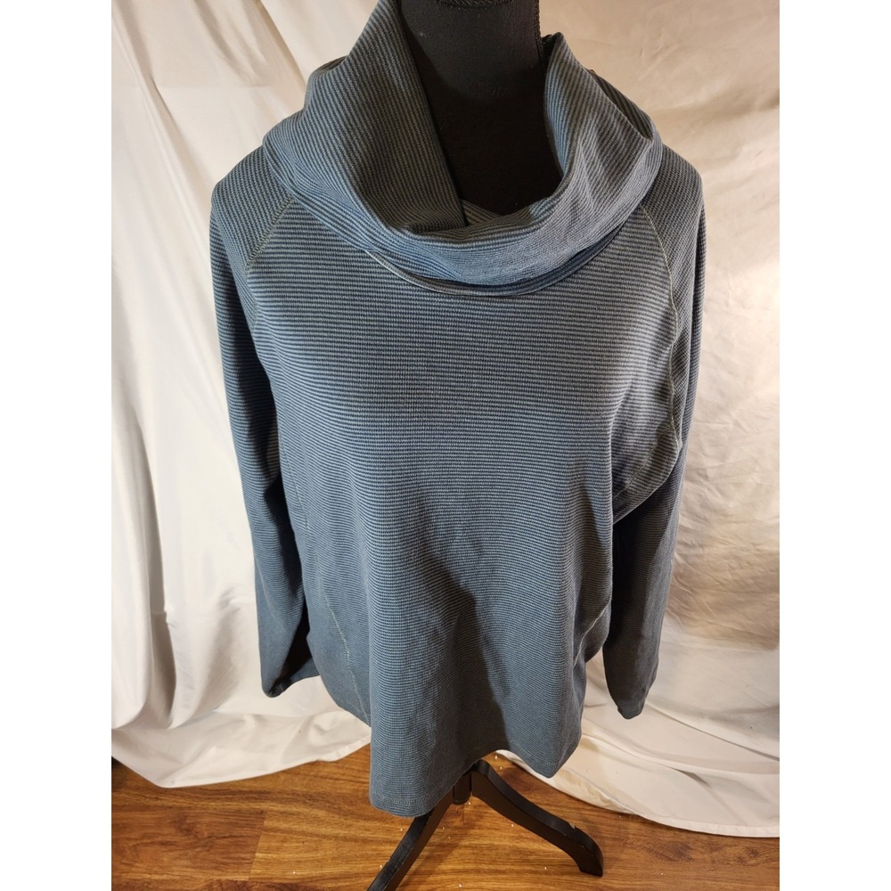 NWT Old Ranch Womans XL Cowl Neck Organic Cotton Blend  Striped Shirt